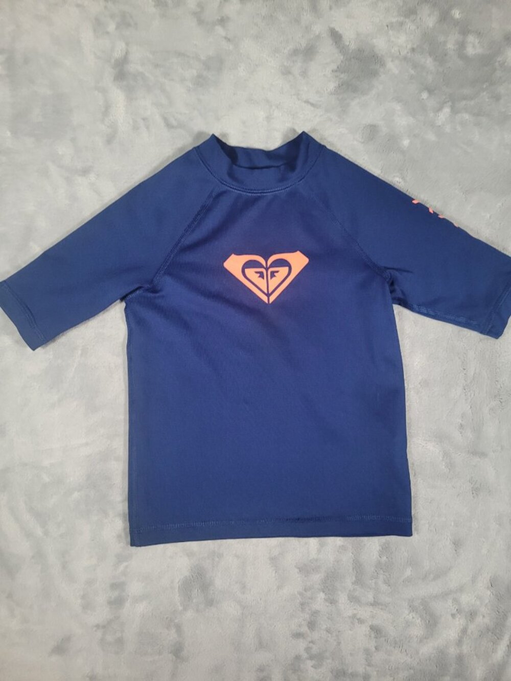 ROXY Girls Mid Sleeve Rashguard Top Size 5 Blue Whole Hearted